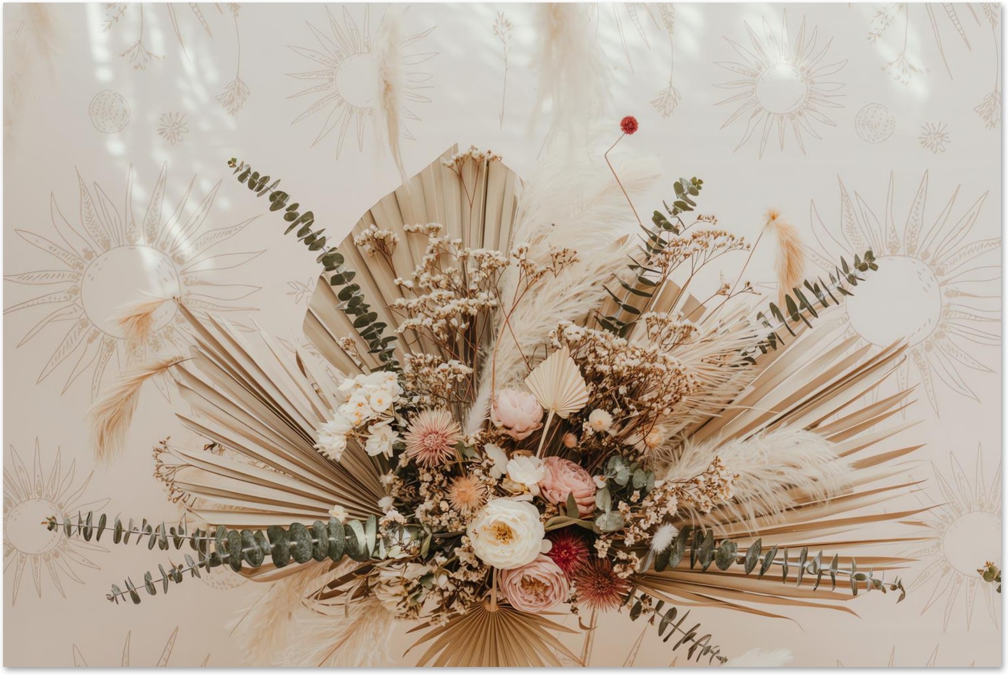 Boho Style Dried Flower Art art print
