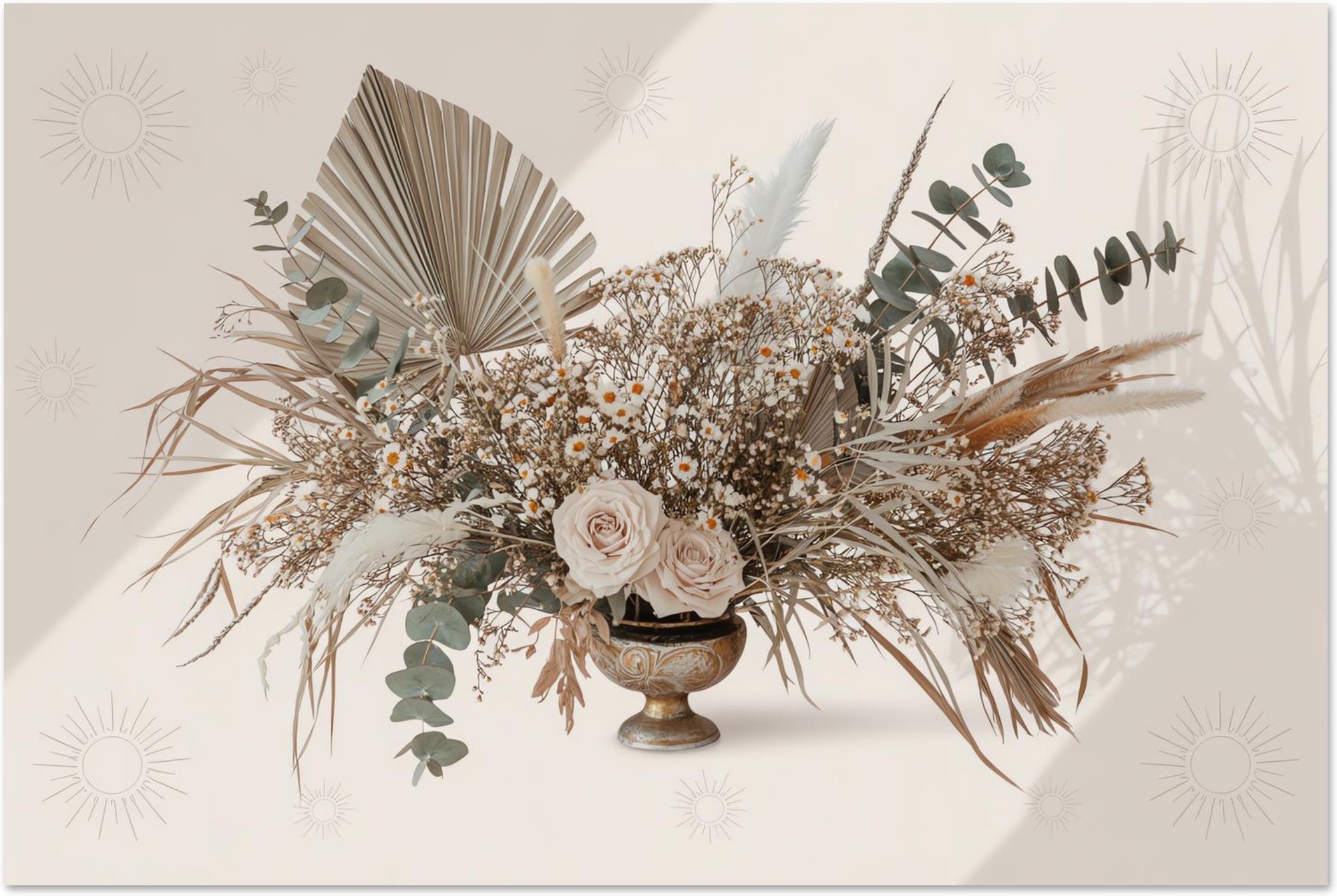 Boho Style Natural Dried Flower Art art print