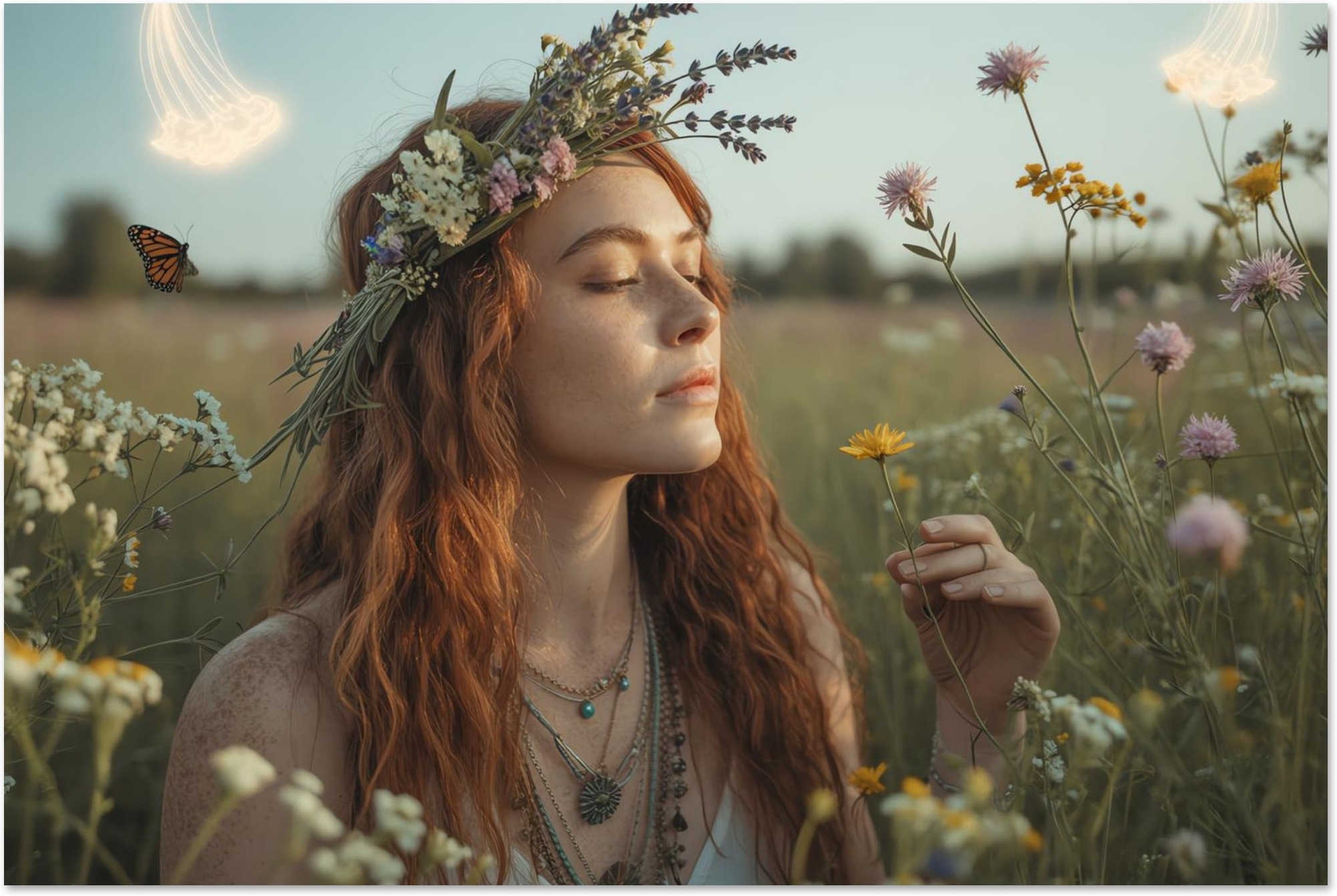 Boho Style Wildflower Muse art print