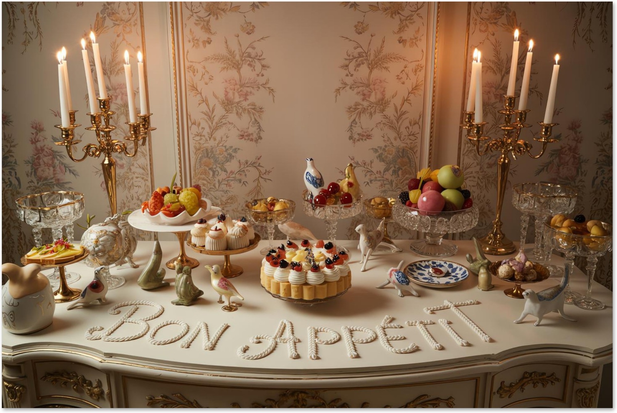 Rococo Style Dessert Table art print