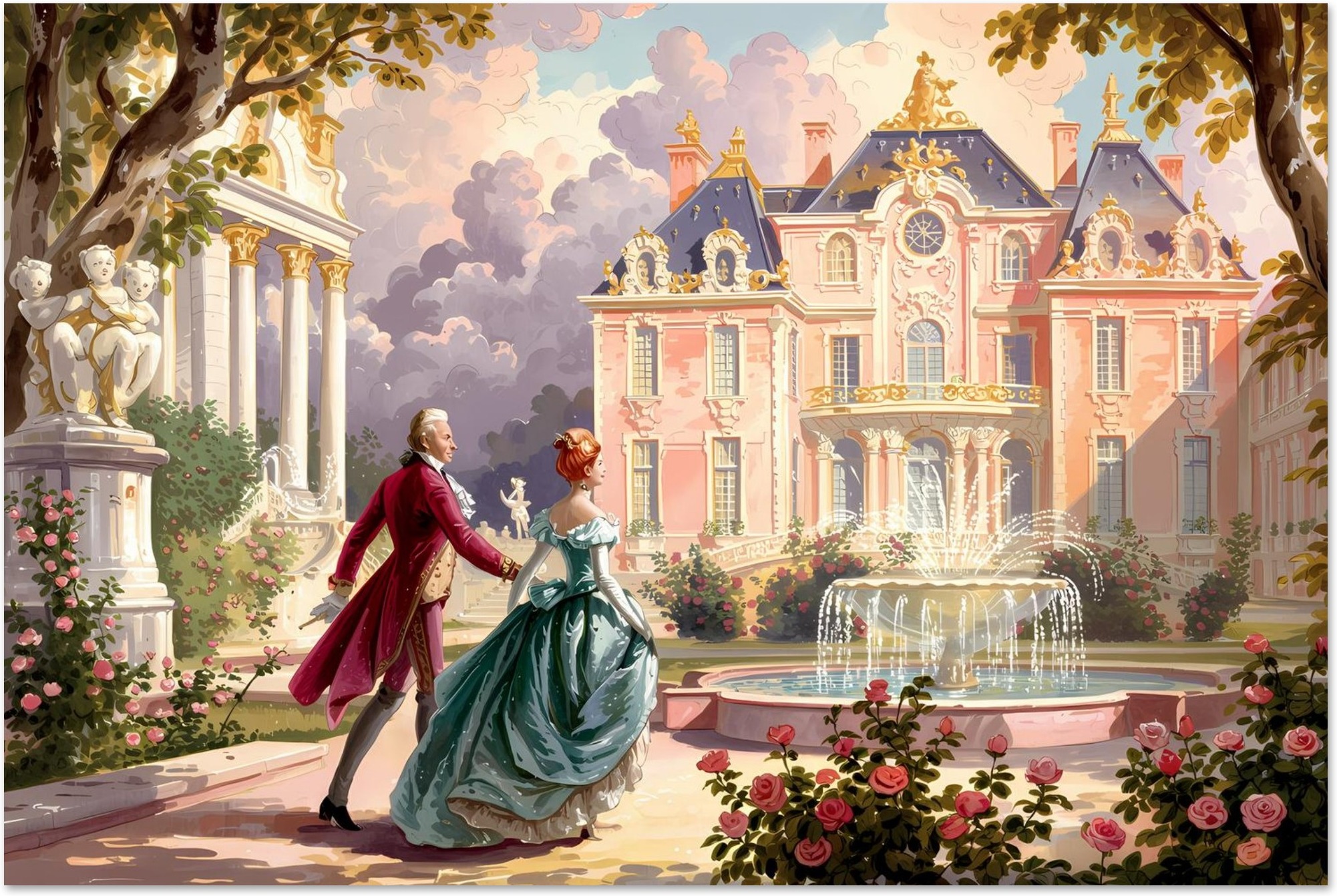 Rococo Style Garden Walk art print