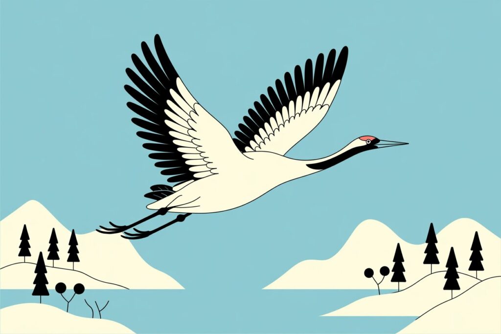 Japandi Style - Flying Crane