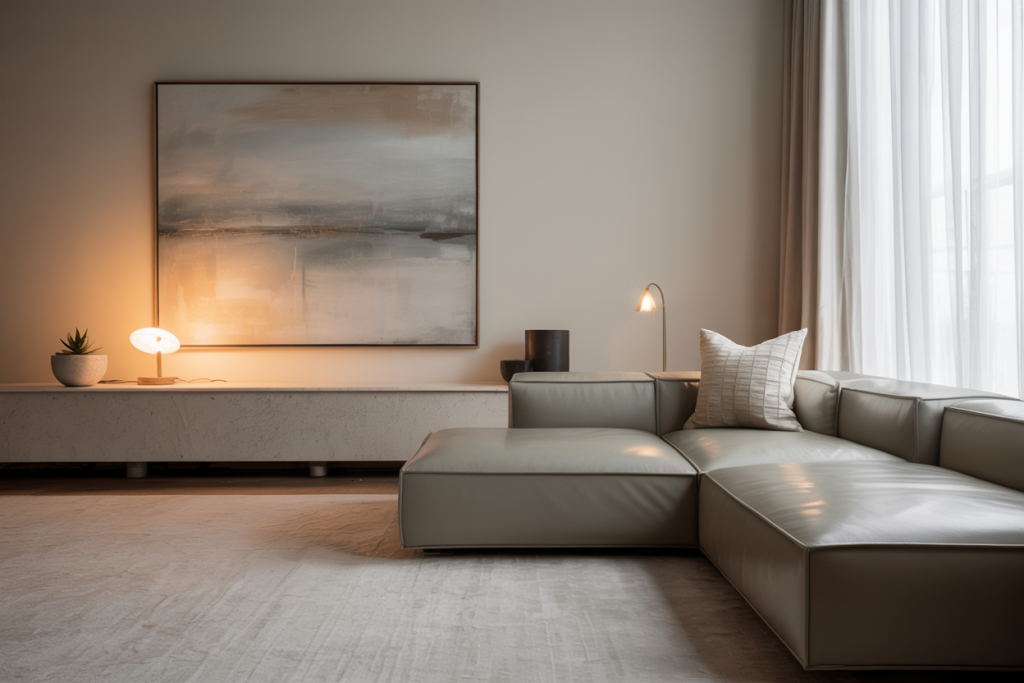 minimlism art and sofa