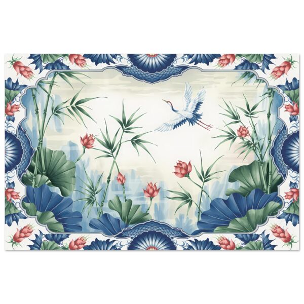 Chinoiserie Blue Serene Crane