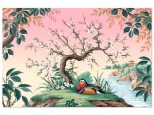 Mandarin Duck and Blossom Tree